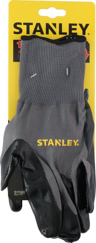 STANLEY Werkhandschoenen - Nitril - Polyester - Zwart - Maat L/XL
