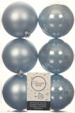 Decoris Boules de Noël - 18x pièces - bleu clair - D8 cm - plastique - mat/brillant - décoration de Noël