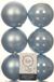 Decoris Boules de Noël - 18x pièces - bleu clair - D8 cm - plastique - mat/brillant - décoration de Noël