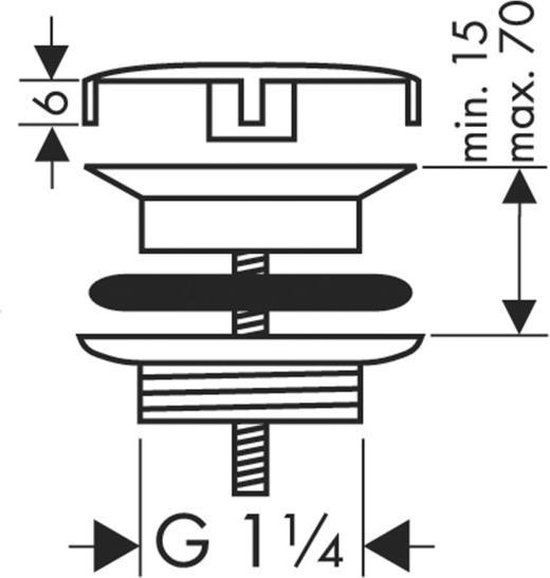 Hansgrohe Afvoerplug Niet Afsluitbaar - Mat Zwart