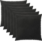vidaXL Kussensloop 6 stuks Heerlen Zwart 60 x 60 cm Fluweel