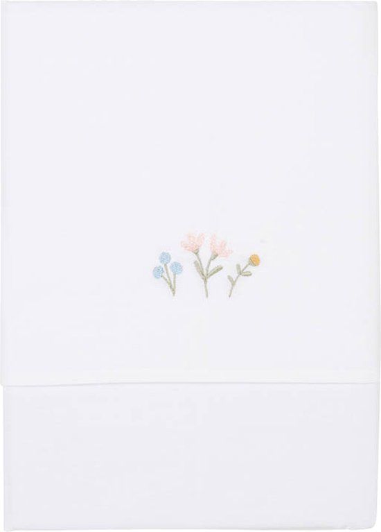 Little Dutch Flowers & Butterflies Baby Crib Sheet - Embroidered - 110x140cm
