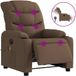 vidaXL Fauteuil de massage électrique réglable tissu marron