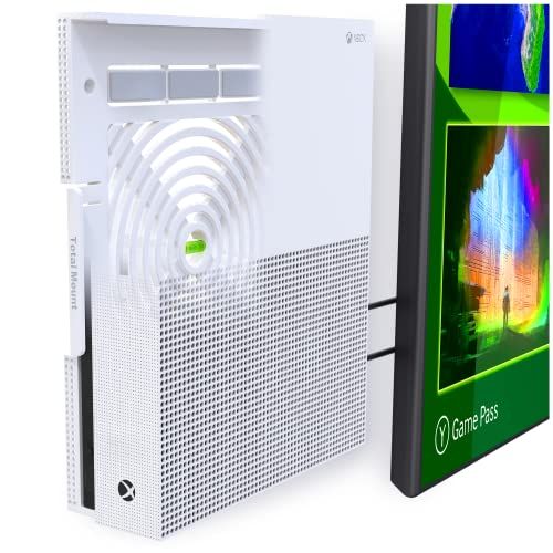 TotalMount 2531 Wandhouder voor Microsoft Xbox One S-console met warmtebeheer en veiligheidsclip, zwart