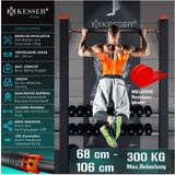 KESSER® Optrekstang voor deurkozijnen, verstelbaar, 300 kg belastbaar, rood/zwart