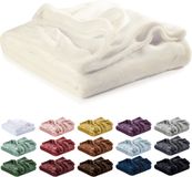 Lavea® Fleece Deken 150x200 cm – 1-persoons, Zacht – Warme Knuffeldeken van Pluizige Microvezel voor Bank en Bed, Ademend en Wasbaar – Crème