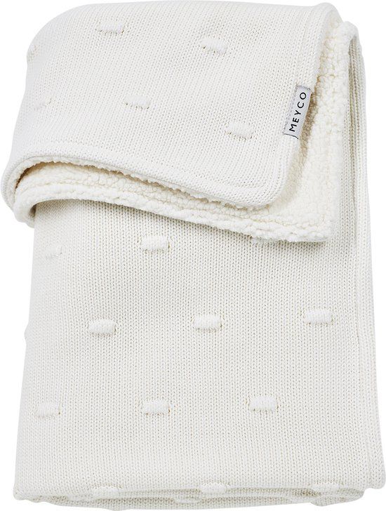 Meyco Baby Knots teddy wiegdeken - offwhite - 75x100cm - 2.0 TOG