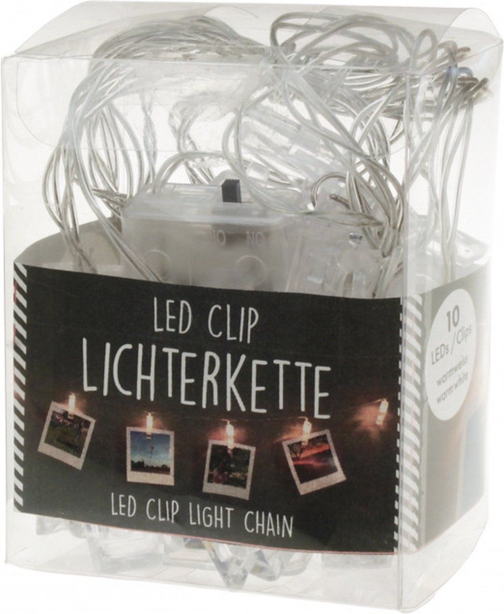 Bellatio Decorations Kerstkaarten Slingers met Lichtgevende Knijpertjes - 150 cm - 4 stuks