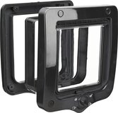 Trixie 4-Weg Kattenluik - Zwart - 20x22 cm - Inclusief Tunnelstuk