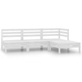 vidaXL 3-delige Loungeset massief grenenhout wit