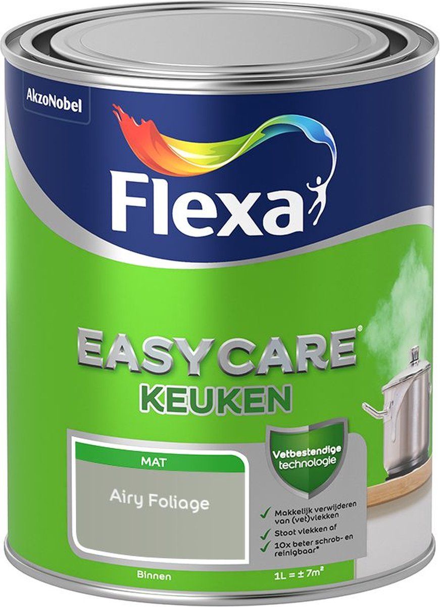 FLEXA Easycare - Muurverf Keuken - Mat - Airy Foliage - 1 liter
