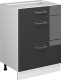 Vicco R-Line Keukenonderkast – 60 cm met laden, zonder werkblad Antraciet Hoogglans