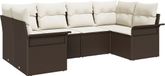 vidaXL Tuinbank - Set - 6 - st - Bruin - Poly - rattan