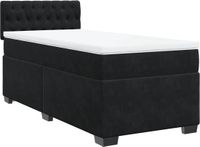 vidaXL Boxspring met matras fluweel zwart 80x200 cm