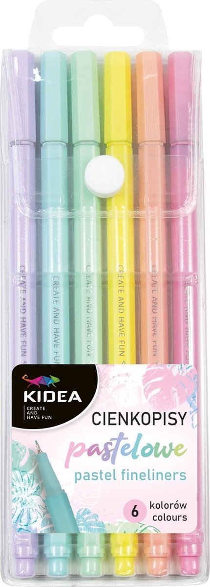 Kidea Fineliners Pastel 17 Cm 6 Stuks