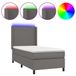 vidaXL Boxspringbed met matras en LED-verlichting, grijs, 90x190 cm, kunstleer