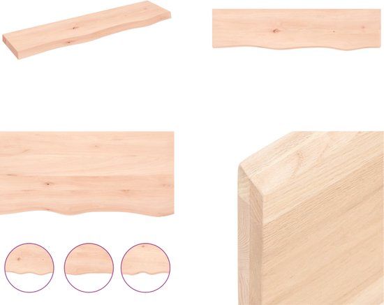 vidaXL Wandschap - Massief Eikenhout - 80x20x4 cm