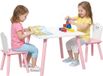 AIYAPLAY Kinder tafel en stoelen set-MDF, grenenhout-60L x 60B x 44H cm-Roze