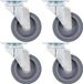 vidaXL Zwenkwielen 75 mm - 12 stuks - Grijs - Met rem