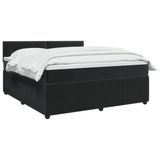 vidaXL Boxspringbed met matras, zwart, 140 x 200 cm, fluweel