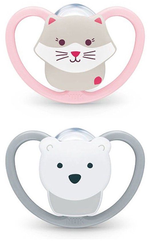 Nuk Speen Baby Siliconen 18-36M Cat PolarBear Orthodontisch Luchtig Meerkleurig