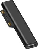 DrPhone SPA7 Surface Connector naar USB-C-oplaadadapter- PD Opladen – 45W - Type C vrouwelijk naar Surface mannelijk – Magnetisch – Zwart