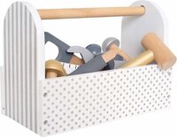 Jabadabado Houten Gereedschapskist Zilver - 22-delig - Grijs/Hout