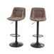 BAÏTA Tom Barkruk van PU, bruin, met metalen voet, zwart, 2 stuks