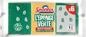 SPONTEX - schraper – 6 schuursponzen – robuust – van 100% gerecyclede vezels