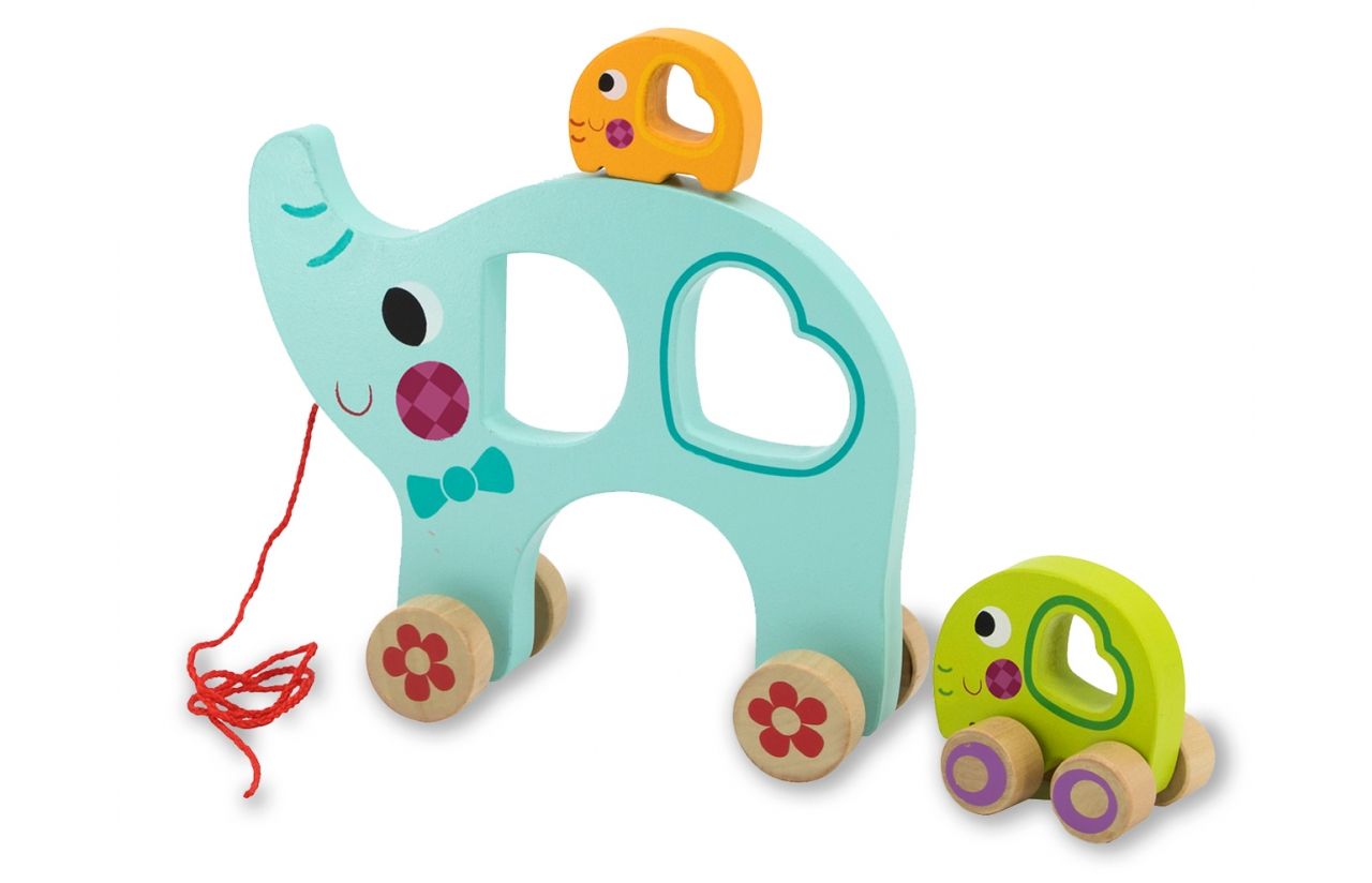Jamara Kidiwood Elephant - Trekspeelgoed - Hout - Multi