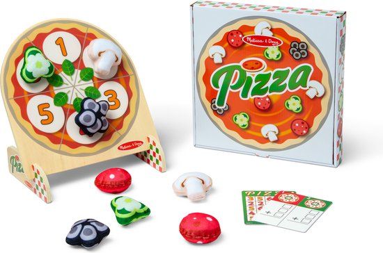 Melissa & Doug Houten Dubbelzijdige Pizza Topping Toss-spellen voor 1 of 2 spelers | Zitzak Doelspel, Bingo, Boter-kaas-en-eieren, Matching, Nummer, Motoriek Activiteit Speelgoed voor kinderen vanaf 3 jaar
