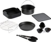 DOMO Accessoireset voor heteluchtfriteuse, 12-delig, zwart, compatibel met 6 liter modellen