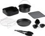 DOMO Accessoireset voor heteluchtfriteuse, 12-delig, zwart, compatibel met 6 liter modellen