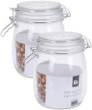 Excellent Houseware Keuken Voedsel Opslagpotten - 5x stuks - 750 ML - Glas - Weckpotten