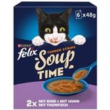 Felix Soup Time Malse reepjes 6x48g Rund, kip en tonijn