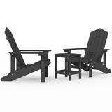 VidaXL Tuinstoel Terras Hoge-Dichtheid Polyethyleen (HDPE), Staal Antraciet