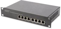 Digitus DN-80114-1 Unmanaged Gigabit Ethernet Network Switch, 8 Ports, 1U, Grey