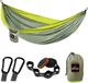 Hammock, portable, lightweight, for one or two people, with ropes for attachment to trees - blue and sky blue - ideal for camping, hiking and in the garden. Length: 118 inches