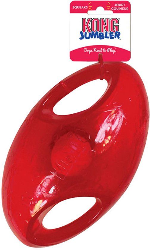 Kong Jumbler Football - Hondenspeelgoed - L-Xl - Paars - Ø23 cm