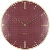 Karlsson Wandklok Riqueza - Bordeaux - Ø35cm - Metaal