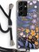 Case Company® - Samsung Galaxy S21 Ultra Case with Cord - Flowers with blue leaves - Black Cord - Back Cover