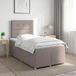vidaXL Boxspringbed met matras met hoofdeinde Taupe 120 x 200 cm Stof