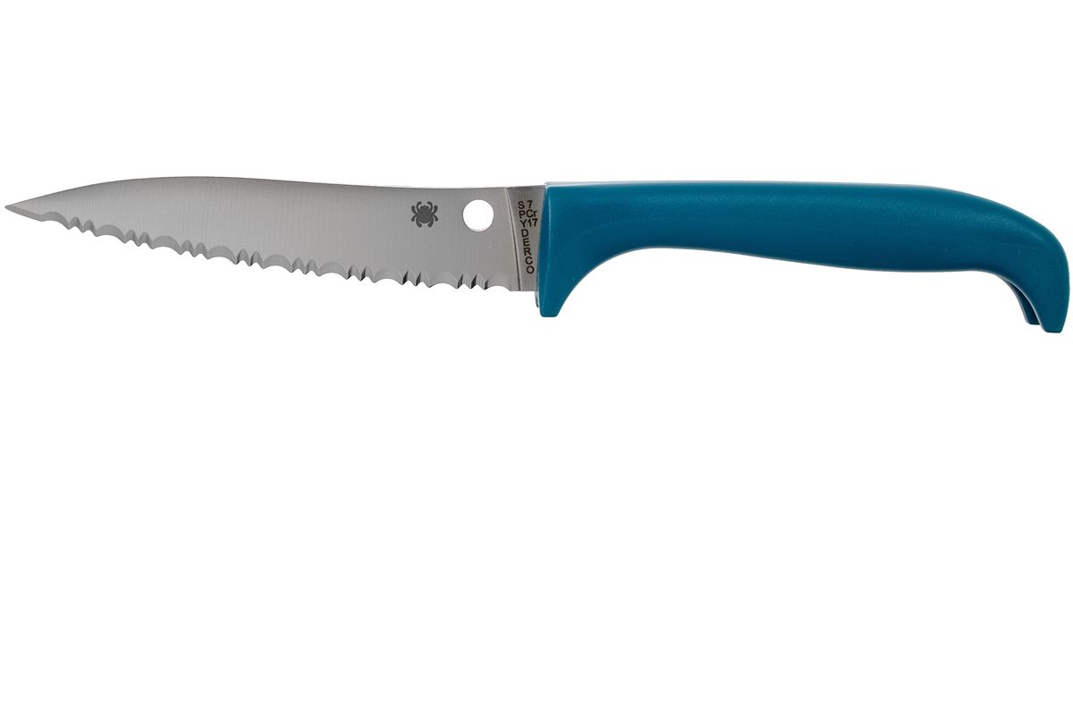 Spyderco Counter Puppy Gekarteld Tomatenmes Blauw - K20SBL