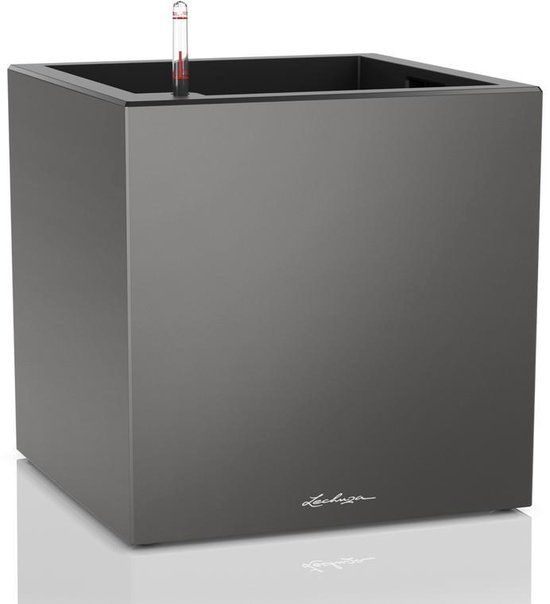 LECHUZA CANTO Premium low 40 - Plantenbak - antraciet metallic - ALL-IN-ONE set