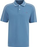 WE Fashion Heren regular fit polo met structuur en embroidery