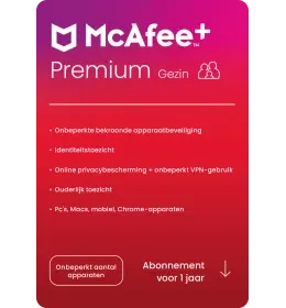 McAfee + Premium Family | 1 Jaar | Onbeperkt aantal apparaten | Windows - Mac - iOS - Android - ChromeOS