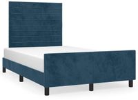 vidaXL Bedframe zonder matras 120x200 cm fluweel donkerblauw
