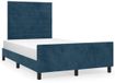 vidaXL Bedframe zonder matras 120x200 cm fluweel donkerblauw