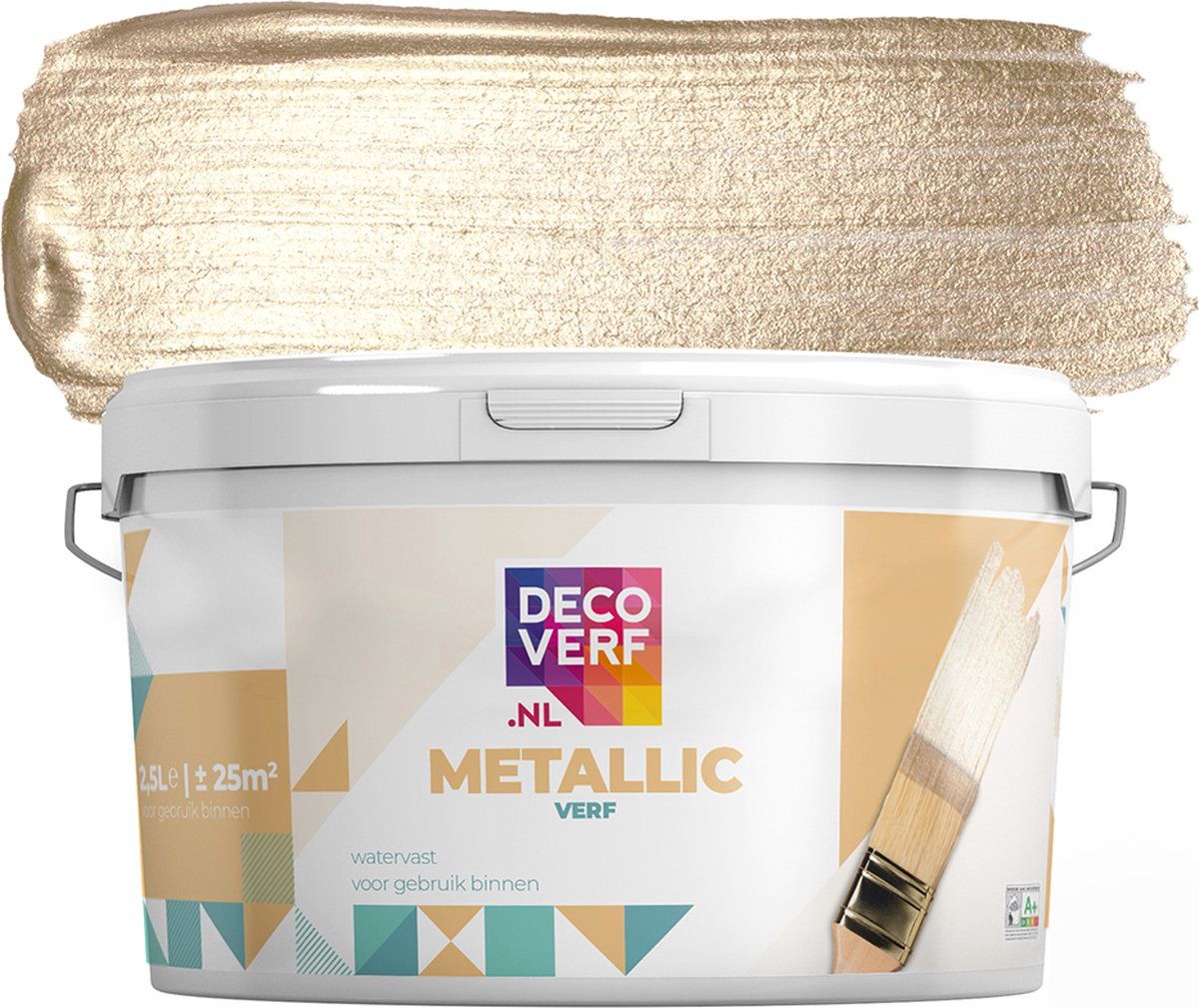 Decoverf.nl Decoverf metallic verf champagne 2.5L - 8719743418394