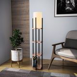 Merkloos Asir - Vloerlamp - Zwart, Koper - 25 x 25 x 130 cm